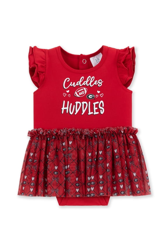 Girls Infant ZooZatz Red Georgia Bulldogs Onesie Dress