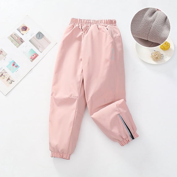 Girls Insulated Snow Pants - Waterproof Fleece Lined Winter Outdoor Ski Hiking, Pink,Size 12-13T