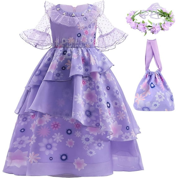 Girls Isabela Cosplay Princess Outfits Kids Halloween Stage Show Party Dress Up