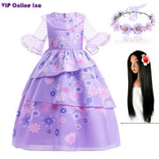 Girls Isabela Dress Cosplay Costume Madrigal Princess Dress Skirt Suit for Child