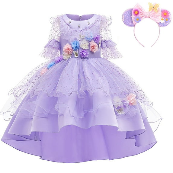 Girls Isabela Halloween Costume Dress Kids Princess Birthday Christmas Dress Up
