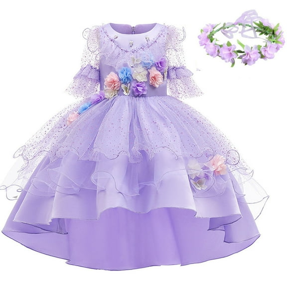 Girls Isabela Halloween Costume Dress Kids Princess Birthday Christmas Dress Up