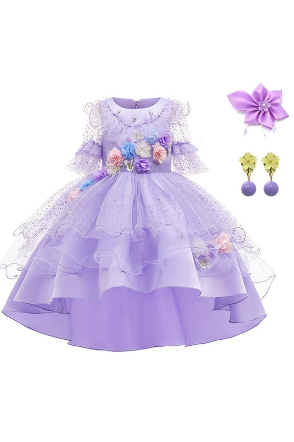 Girls Isabela Halloween Costume Dress Kids Princess Birthday Christmas Dress Up