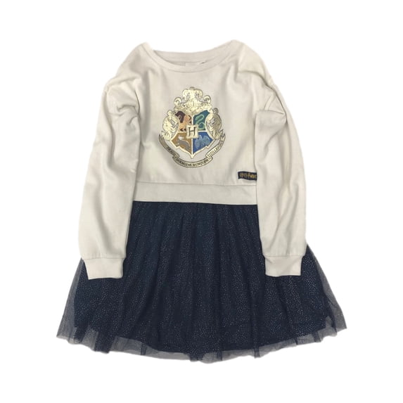 Girls Ivory & Blue Sparkle Tulle Harry Potter Dress Large (10-12)