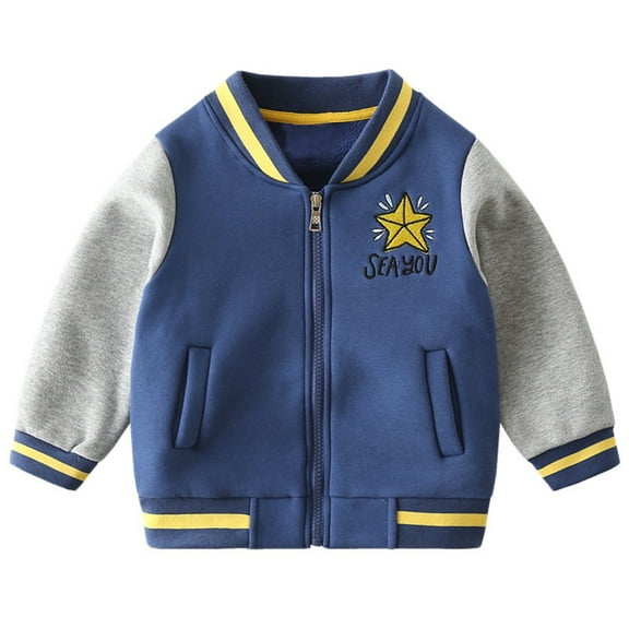 Girls Jacket Boys Baseball Winter Warm Thickened Zip up Outerwear Sports Coat for Children Youth Kids Fall Casual Versatile