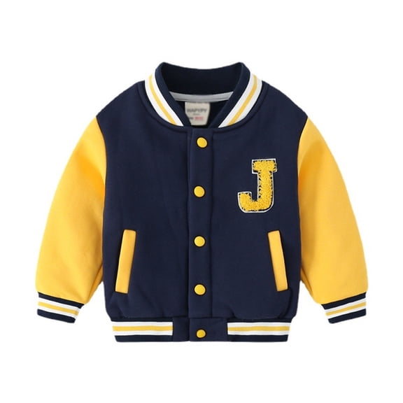 Girls Jacket Button Letter Embroidery Baseball Jacket Lightweight Jacket Fall Jackets Girls Jackets Size 4-5 Years