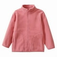 thumbnail image 1 of Girls Jacket Children'S Solid Color Stand up Collar Zipper Shirt for Fall and Winter School Warm Boys Coat Top Casual Soft Cozy, 1 of 4