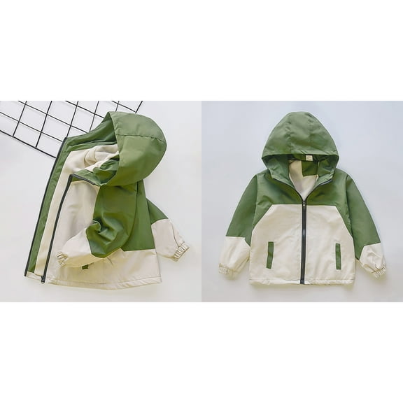 Girls Jacket Kids Boys Fleece Lined Thickened Windbreaker Hoodie Zip Up Lightweight Kids Jacket Fall Coat Clothes Kids 4-5 Years