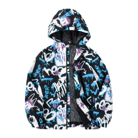 Girls Jacket Kids Boys Girls Rain Jacket, Child Fashion Prints Lightweight Windbreaker Coat with Hood Toddler Girl Winter Coat OTHER 10