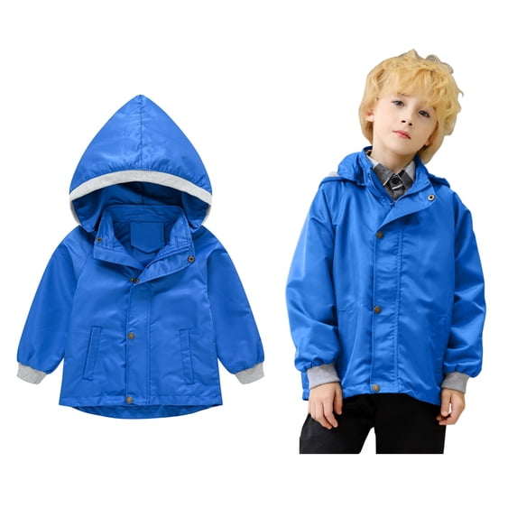 Girls Jacket Kids Boys Windbreaker Jacket with Hood Zip Up Sweatshirt Light Jacket for Girls Fall Outfits Clothes Kids 5-6 Years
