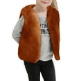 thumbnail image 1 of Girls Jacket Plush Faux Fur Sleeveless Vest With Open Front Fuzzy Winter Warm Layering Top Fall Fashion Jackets 6-12M, 1 of 5
