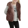 thumbnail image 1 of Girls Jacket Plush Faux Fur Sleeveless Vest With Open Front Fuzzy Winter Warm Layering Top Lightweight Coat 9-10T, 1 of 5
