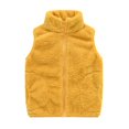 thumbnail image 1 of Girls Jacket Size 4-5T Sleeveless Solid Zip Up Fall Warm Winter Comfortabl Breathable Lightweight Daily Yellow Outerwear Jackets & Coats, 1 of 5