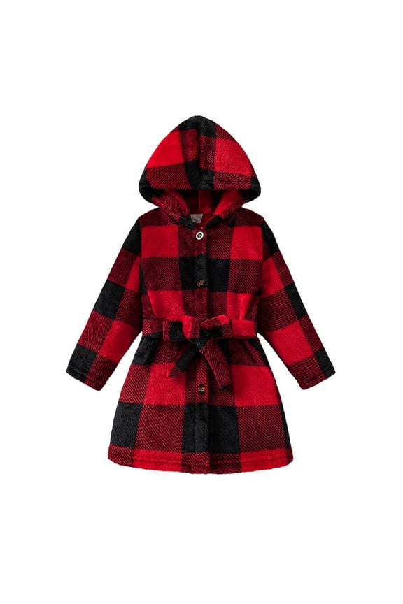 Girls Jacket Stylish Blend Plaid Coat Classic British for Toddler and Kids Warm Winter Outerwear with Elegant Design Casual Loose Fit