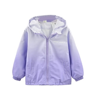 Girls Jacket Windbreaker Lightweight Outdoor Raincoat Fall Winter Hiking Coat with Hood for Toddler Youth Kids Casual Daily Wear