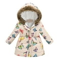 thumbnail image 1 of Girls Jackets Cozy Pocket Hooded Long Sleeve Zipper Solid Print Jacket for Everyday Wear Beige 2 Years-3 Years, 1 of 3