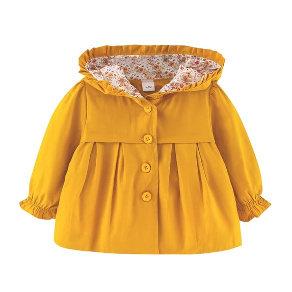 Girls Jackets Graphic Toddler Casual Spring Fall Hooded Windbreaker Jacket Coat Baby Outerwear Jackets 12-18 Months