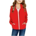 thumbnail image 1 of Girls Jackets,Light Jacket for Girls Zipper up Sweatshirts Jacket Outerwear Resistant Windbreaker Jacket Little Big Girls Boys Spring&Fall Outerwear Jackets Daily Causal Wear for Kids, 1 of 3