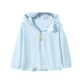 thumbnail image 1 of Girls Jackets Lightweight New Girls Lightweight Sun Protection Jacket Loose Zip up Long Sleeve Kids Cute Hoodies Cardigan Light Blue 9 Years, 1 of 4