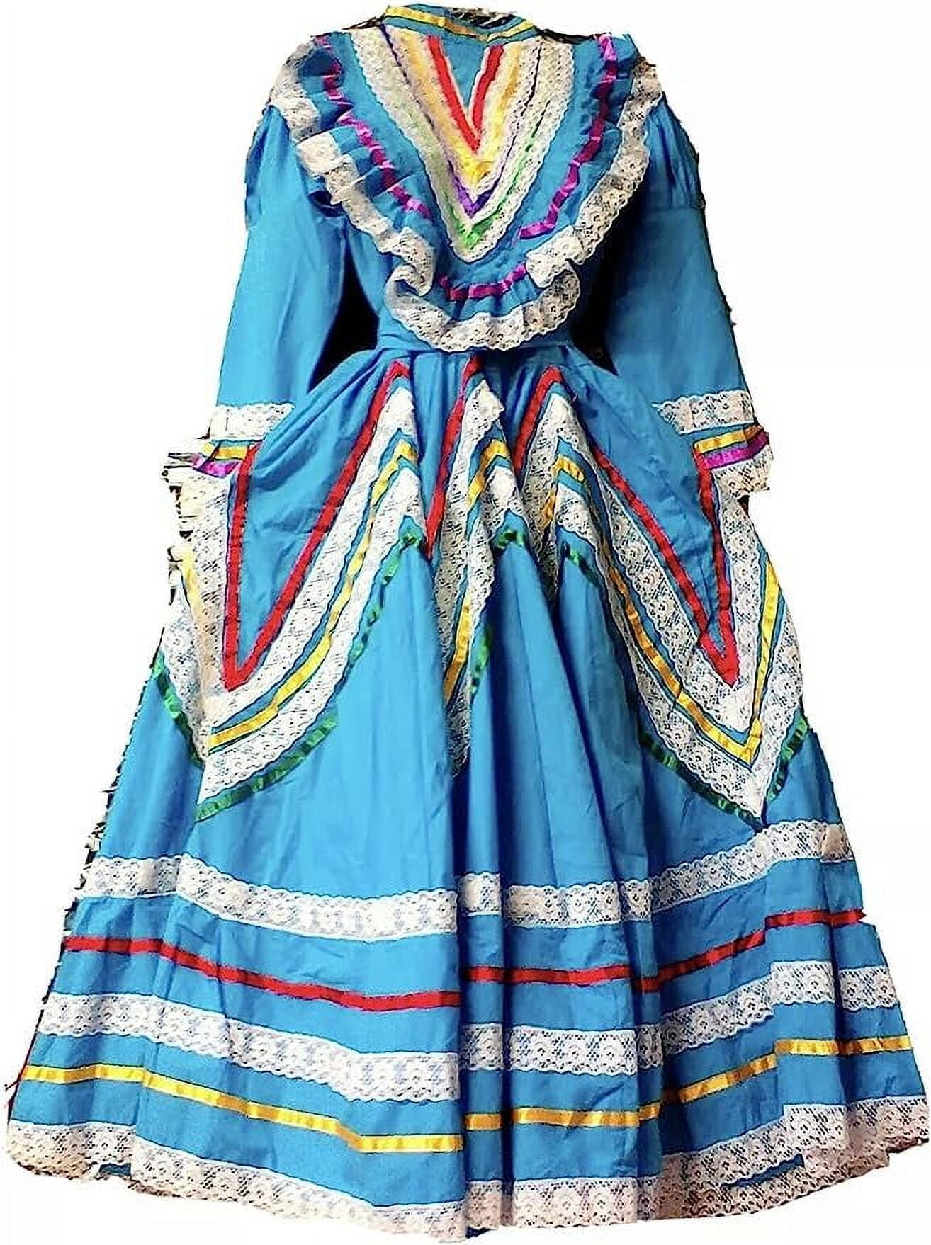 Girls Jalisco Dress Wide Skirt Folklorico 5 De Mayo Fiesta Dance 2T-3T ...