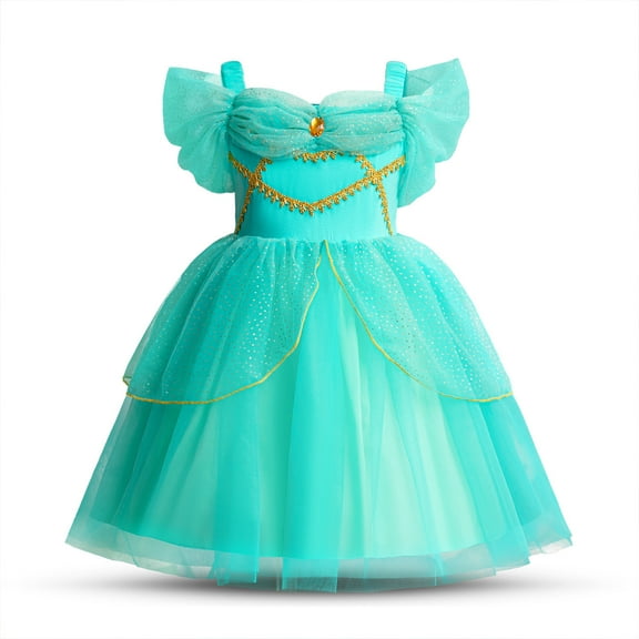 Girls Jasmine Princess Costume Halloween Cosplay Party Dress Up