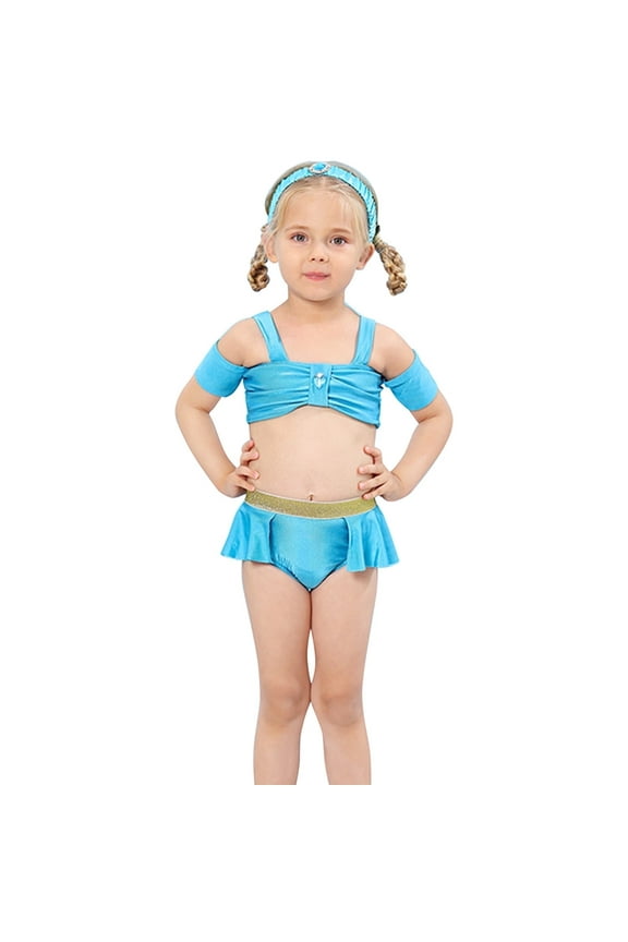 Little Girls Two-Piece Summer Swimwear Role Play Bikini Swim Suit Toddler Tankini Red 3-10 Years