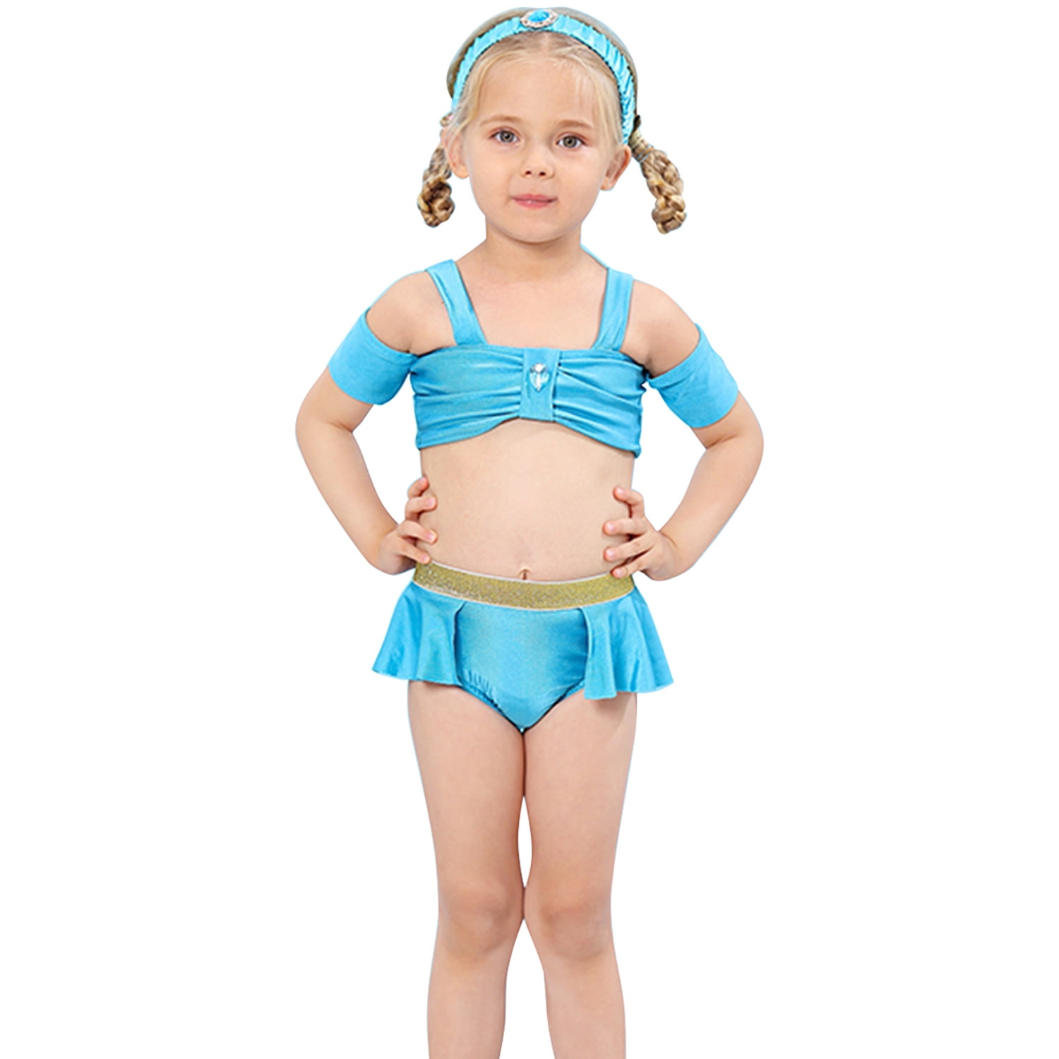 Girls Jasmine Princess Swimwear Bathing Suit Tankini Swimsuit 2