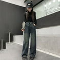 thumbnail image 1 of Girls Jeans Elastic Waist Wide Leg Denim Pants Casual Washed Denim Pants for Toddler Girls 12-14 Years Cute&nbsp;Girl&nbsp;Clothing, 1 of 7