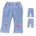 thumbnail image 1 of Girls' Jeans High Waist Wide-Leg Loose Soft Kids Jeans 18-24 Months, 1 of 5