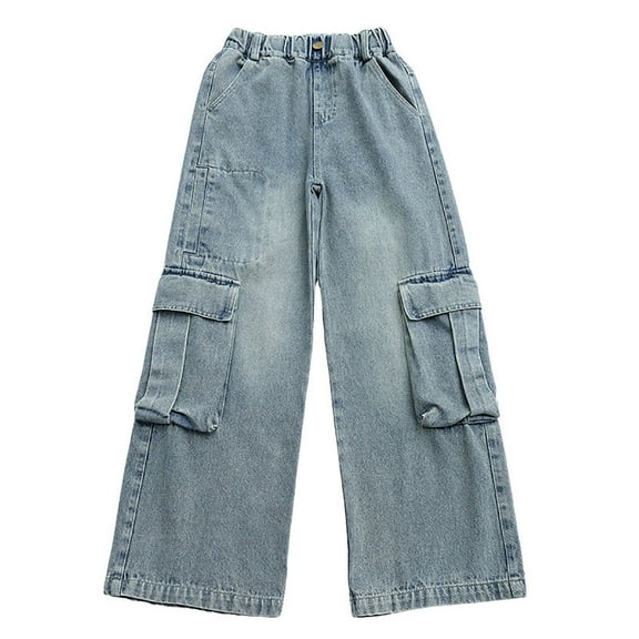 Girls Jeans High Waist Wide-Leg Palazzo Denim Pants for Teens Summer Clothes for Teen Girls 6-7 Years Girls Fashion