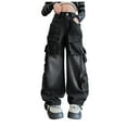thumbnail image 1 of Girls Jeans High Waisted Flare Pants Casual Stretch Demin Pants with Pockets 5-14 Years Straight Leg Denim Pants Low Rise Jeans Bootcut, 1 of 5