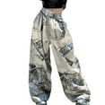 thumbnail image 1 of Girls Jeans Pants Elastic Waist Wide Leg Baggy Pants Teen Clothing Cute Pants, 1 of 6