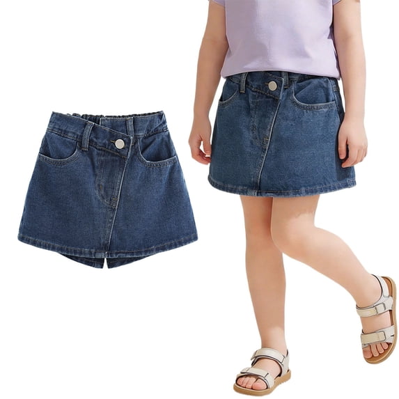 Girls Jeans Shorts Girls Elastic Waist Denim Shorts Straight Leg Denim Shorts Girls Summer Outfits Jeans Girls 9-10 Years