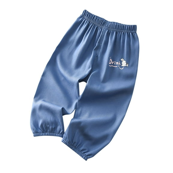 Girls Jeans Size 5 Relaxed Fit Cute Print Straight Leg Cuffed Denim Pants Elastic Waist Pull-On Toddler Kids Jogger, Dark Blue9 Years