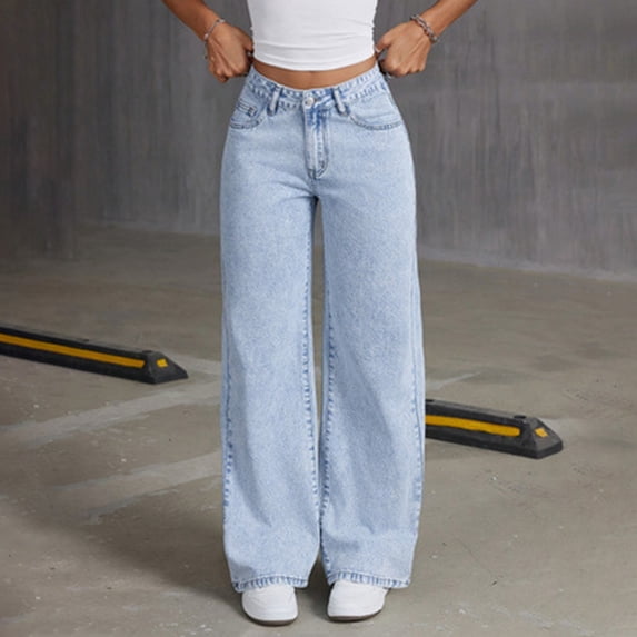 Girls' Jeans Wide Leg with Bow Detail | Comfortable Elastic Waist Spring Summer Jeans 8-14Y Baggy Jeans Kids Girls