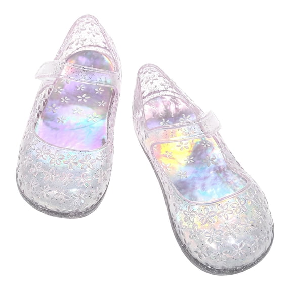 Girls Jelly Mary Jane Shoes Dance Party Cosplay Shoes Sparkly Fashion for Dress Up Play Performance Events and Indoor Wear