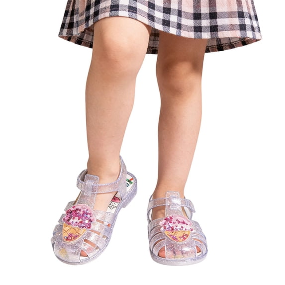 Girls Jelly Sandals Cute Cartoon Fruit Design Water Friendly Casual Sandals for Pool Beach Summer Outings and Outdoor
