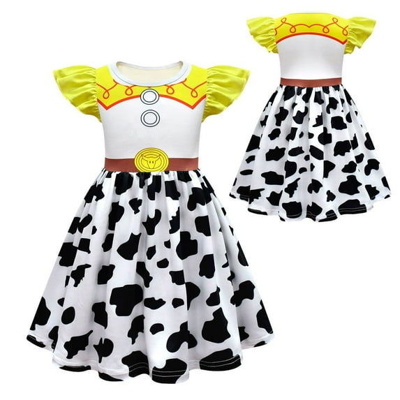 Girls Jessie Cartoon Dress Halloween Costume Princess Cowgirl Cosplay Outfits
