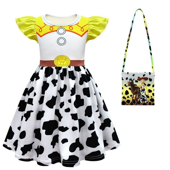 Girls Jessie Cartoon Dress Halloween Costume Princess Cowgirl Cosplay Outfits