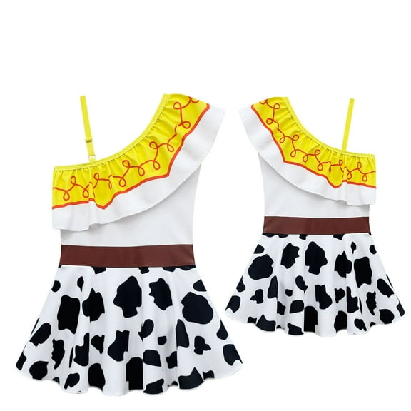 Girls Jessie One-Piece Swimsuit One Shoulder Bathing Suit Tankini Swimwear