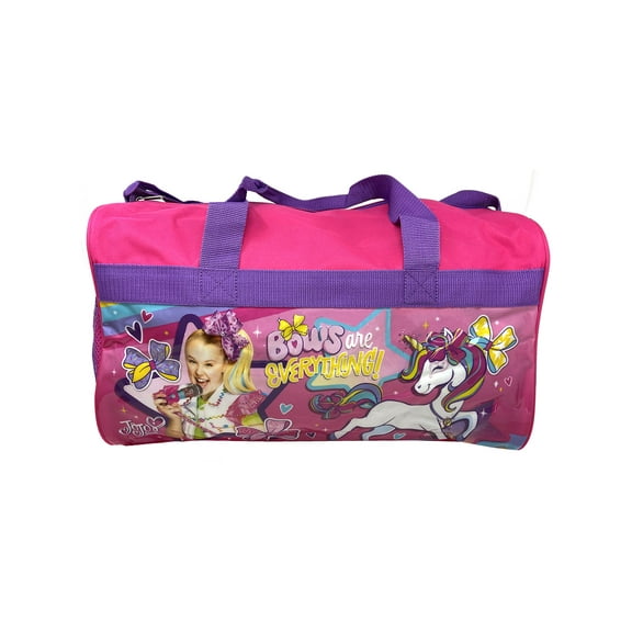 Girls JoJo Siwa 17" Duffel Bag "Bows Are Everything!" Unicorn Shoulder Strap