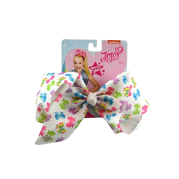 Girls JoJo Siwa Bow All-Over Print Hair Clip White