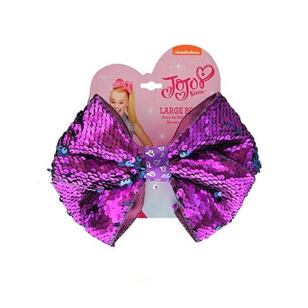 Girls JoJo Siwa Large Reversible Sequins Bow Elastic Ponytail Holder Purple
