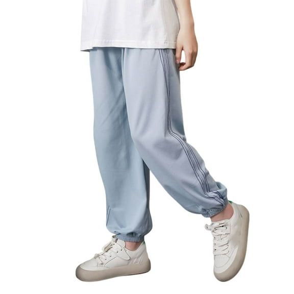 Girls Casual Joggers Sweatpants Baggy Wide Straight Leg Loose Elastic Waist Drawstring Pants with Pockets