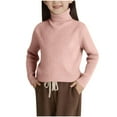 thumbnail image 1 of Girls Jumpers Thermal Kids Half Turtleneck Pullover Casual Fashion Sweater Elegant Fall Winter Long Sleeve Top for Girls Pink 11-12 Years, 1 of 6