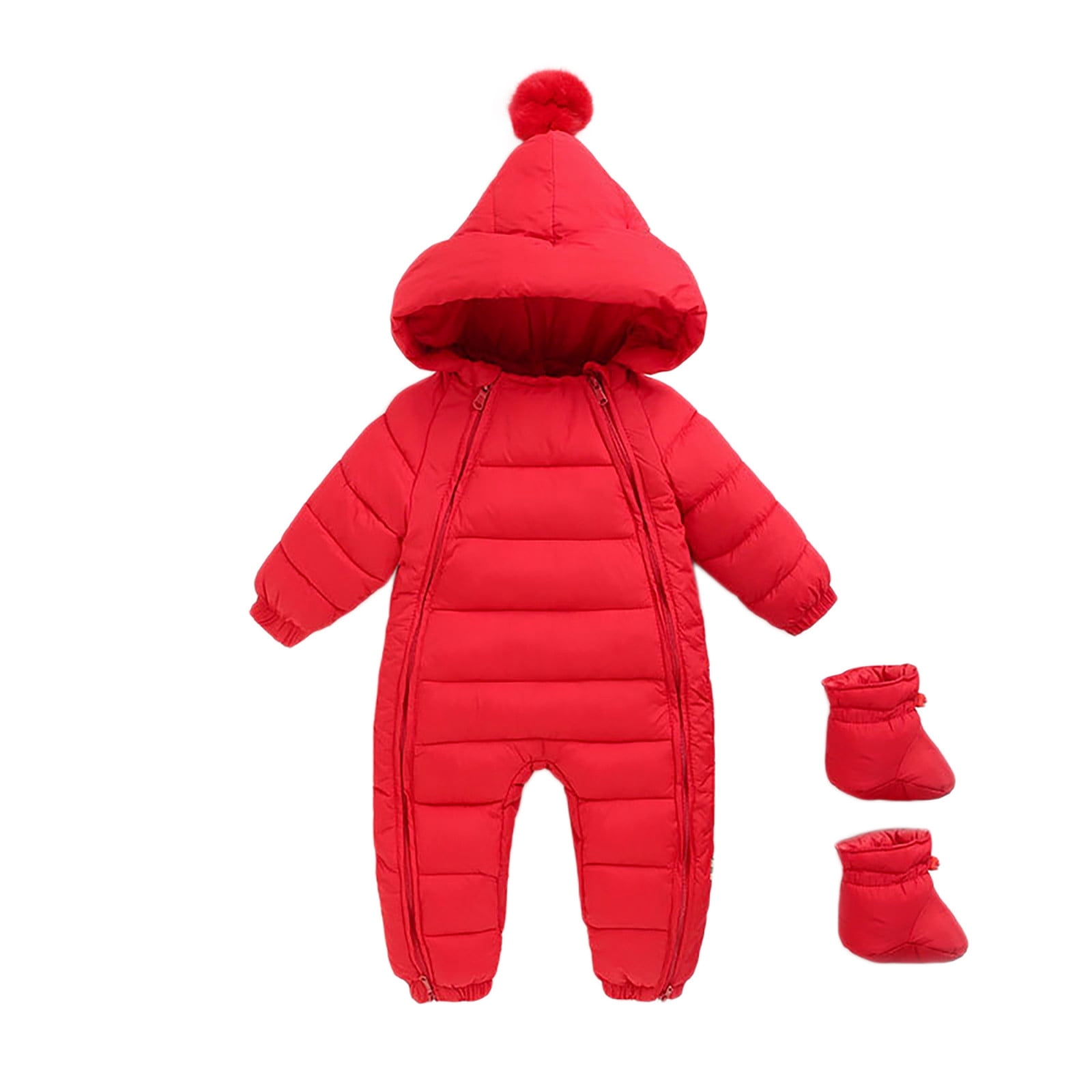 Girls Jumpsuit,Baby Snowsuit Winter Coat Warm Hoodie Romper Puffer