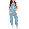 thumbnail image 1 of Girls Jumpsuit Bow Print Summer Rompers for Girls Loose Casual Overalls with Side Pockets Girls' Fashion 11-12 Y, 1 of 6