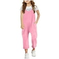 thumbnail image 1 of Girls Jumpsuit Casual Sleeveless Casual Plain Color Overalls Spaghetti Strap Romper Long Pants with Pockets Teen Outfits for Girls 10-11 Years, 1 of 7
