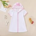 thumbnail image 1 of Girls Jumpsuit Graphic Print Hooded Short Sleeve Zippered Swim Cover Up Romper for Beach Rompers for Girls WH1 18 Months-24 Months, 1 of 9