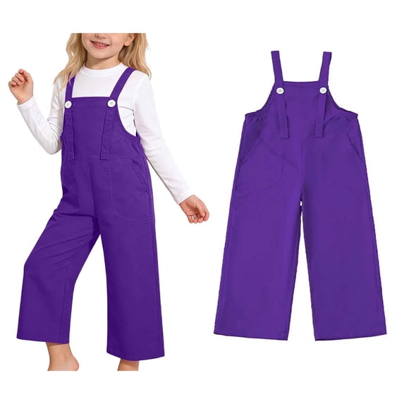 Girls Jumpsuit Romper Casual Sleeveless Loose Romper Long Pants with Pockets Girls Summer Outfits 8-9 Years